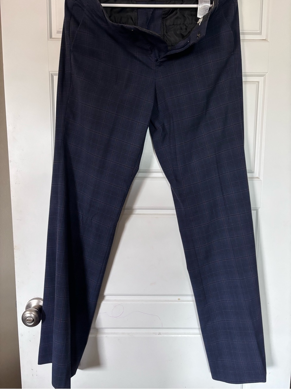 Banana Republic Navy Plaid Logan Pants